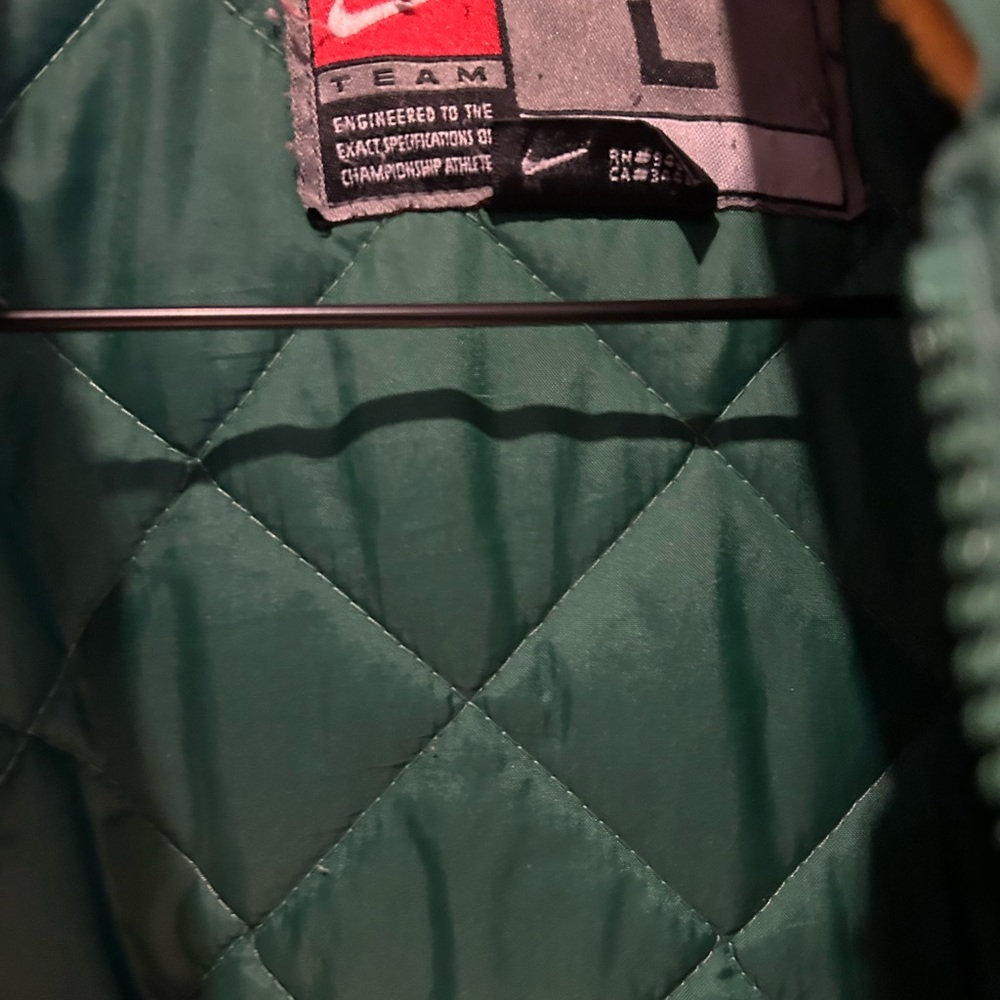 Nike Men's Green Bay Packers Vintage Puffer Jacket Full Zip Green Yellow Size L - Picture 10 of 11